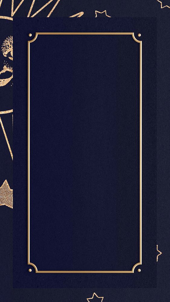 Luxury navy celestial iPhone wallpaper, editable design