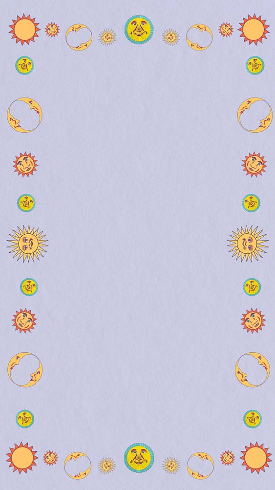 Purple sun moon iPhone wallpaper, editable design