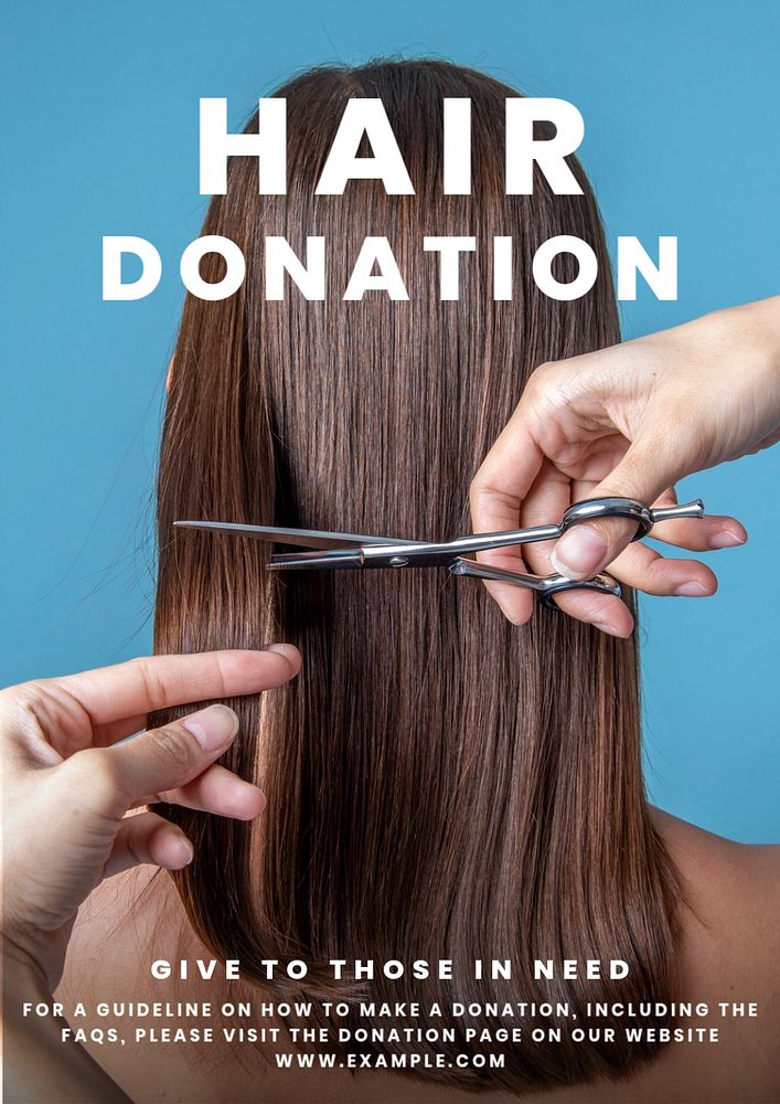 Hair donation poster template, editable text & design