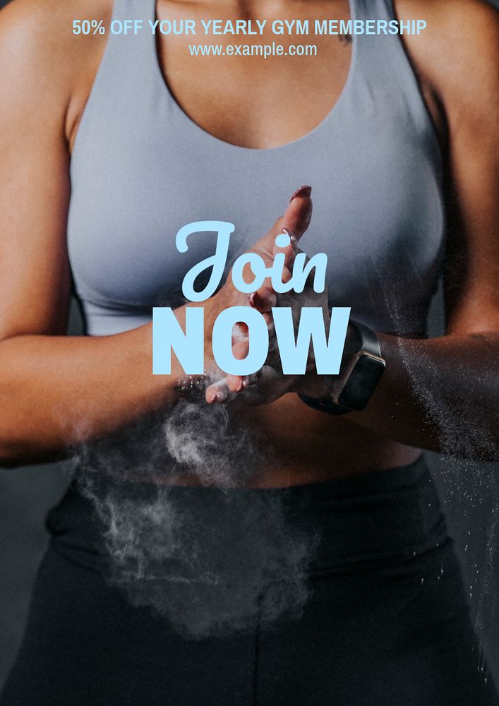 Gym ad poster template, editable text & design