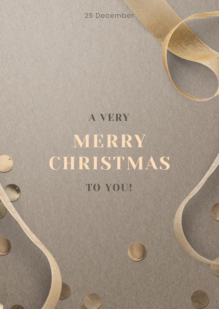 Merry Christmas poster template, editable design