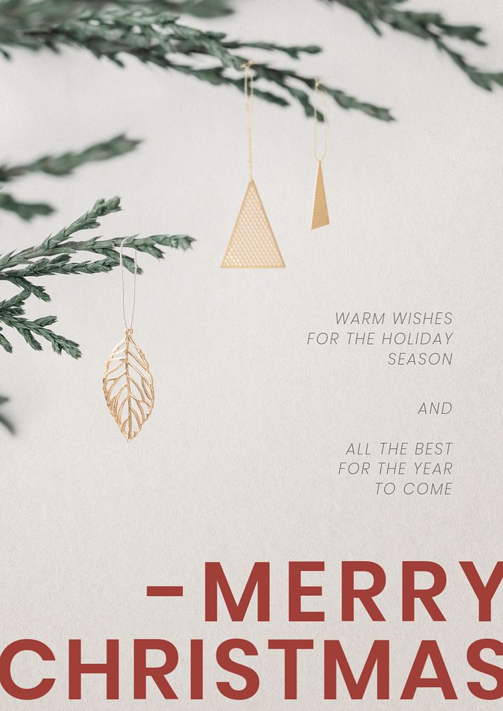 Christmas greeting poster template, editable design