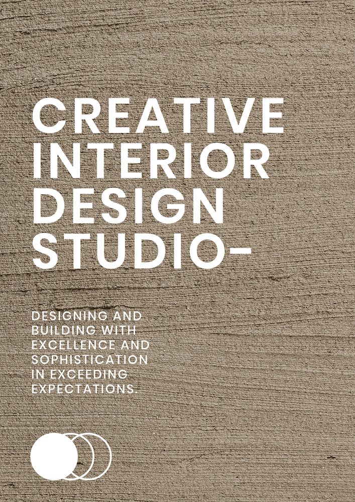 Creative interior studio poster template, editable text