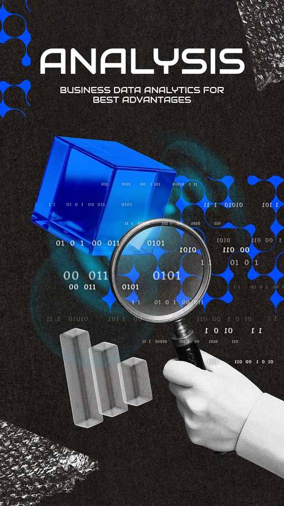 Data analysis Instagram story template, retro future editable design