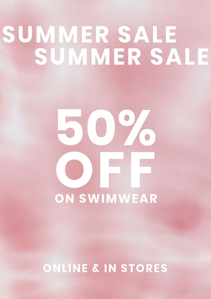 Summer sale poster template, editable text