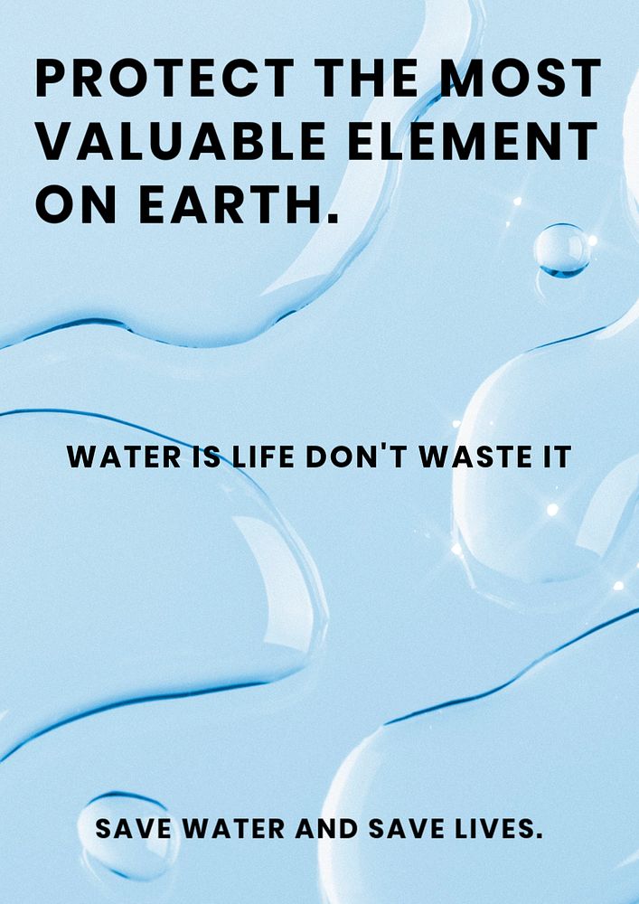 Water conservation poster template, editable text