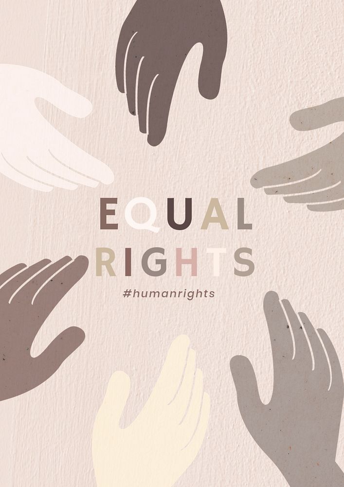 Equal rights poster template, editable design