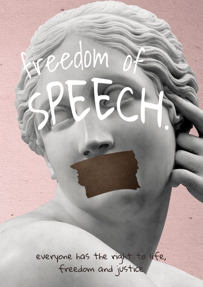 Freedom of speech poster template, editable design