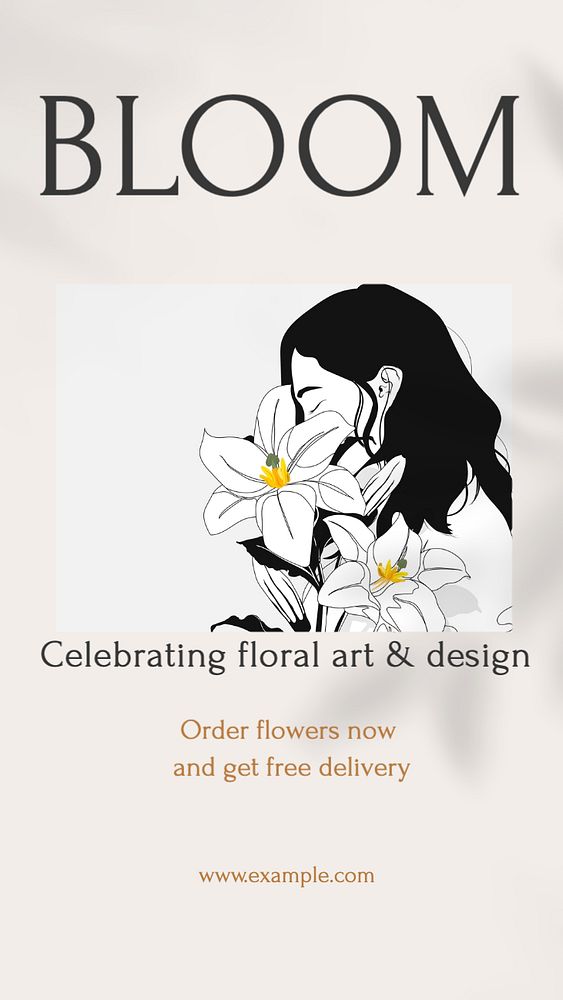 Florist ads Instagram story template, editable design