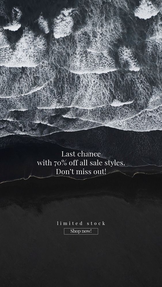 Limited sale Instagram story template, editable text