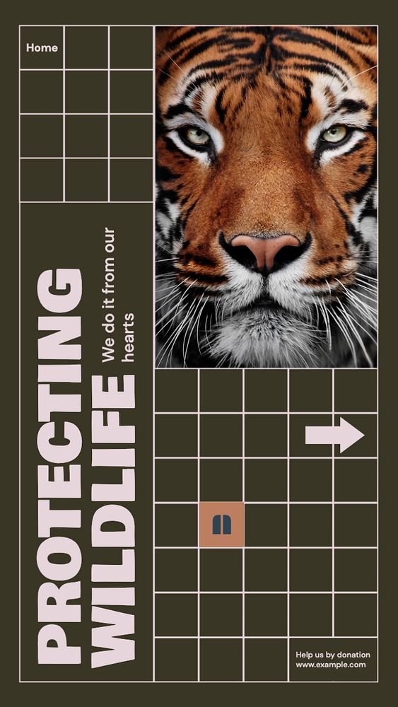 Protecting wildlife  Instagram story template, editable design for social media