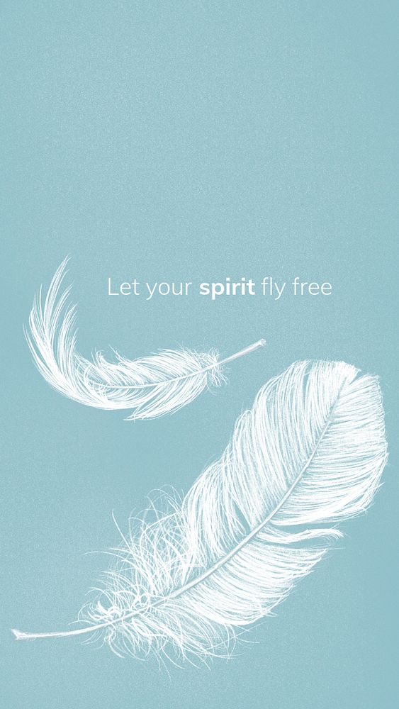 Inspirational quote Instagram story template, feather design