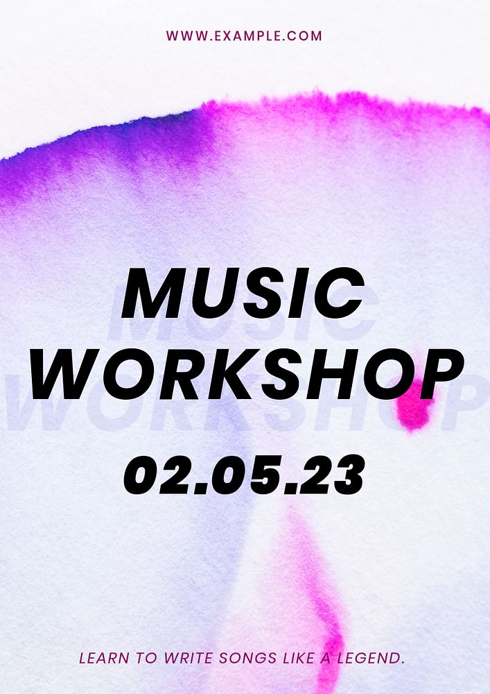 Music workshop poster template, customizable colorful design