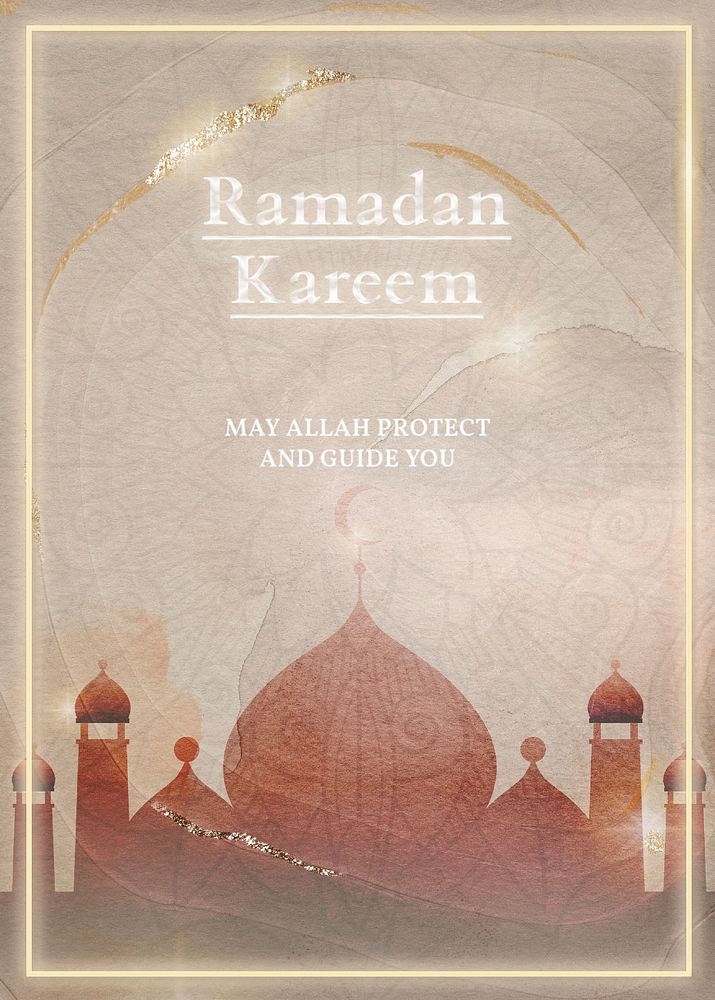 Ramadan Kareem invitation card template, editable design