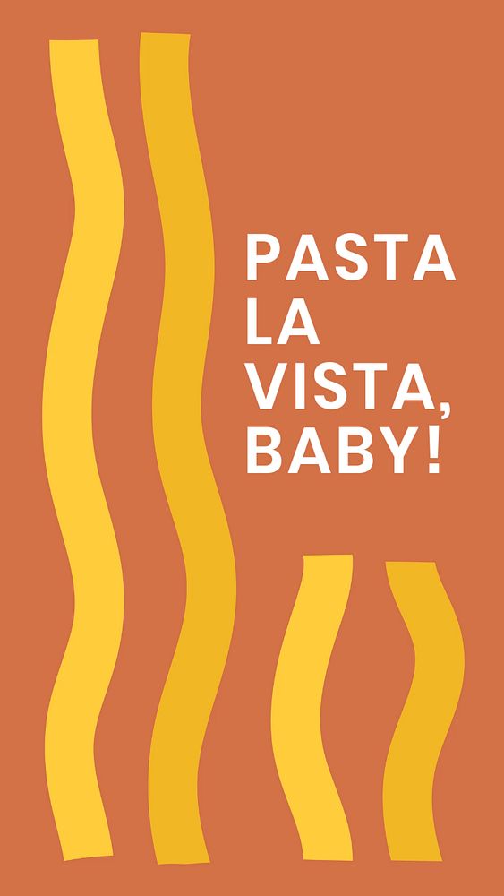 Pasta quote Instagram story template, orange editable text design