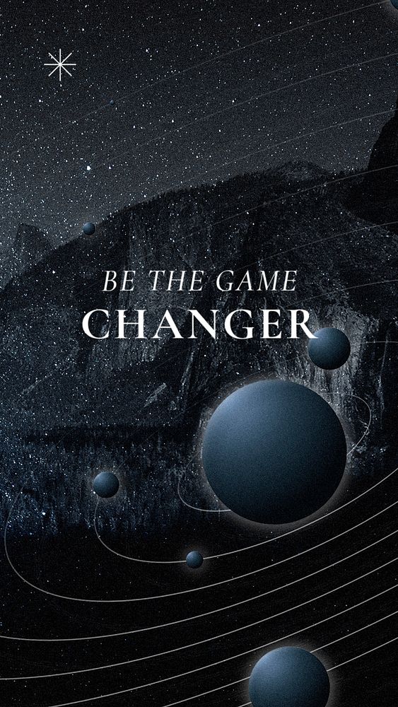 Game changer iPhone wallpaper template, astronomy background with editable text