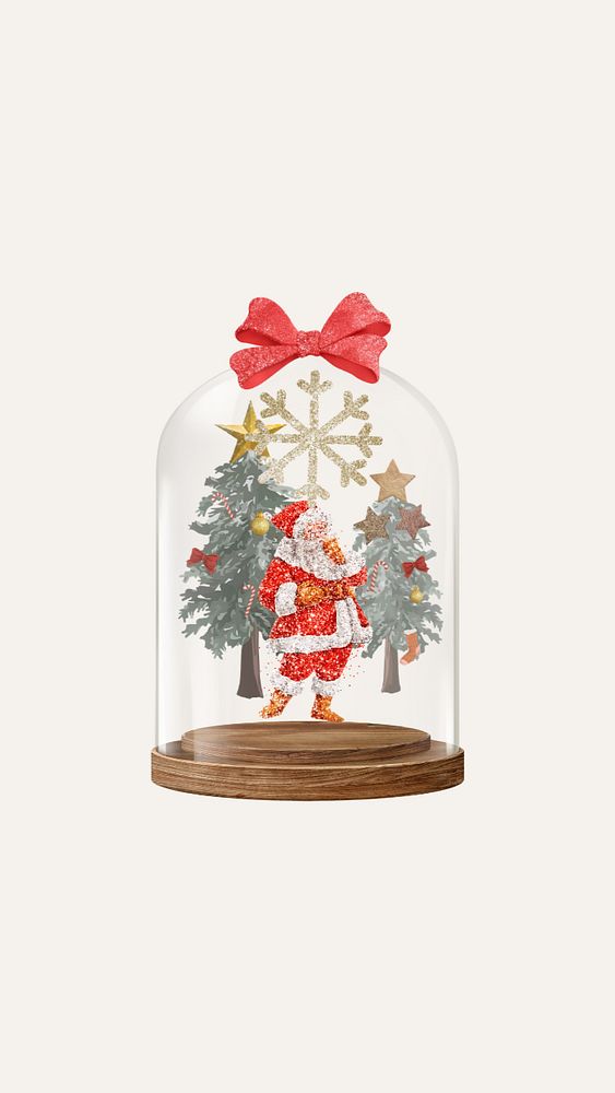 Santa snow globe iPhone wallpaper | Free Editable Design - rawpixel