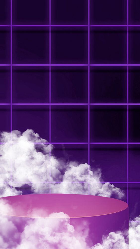 Purple product backdrop iPhone wallpaper, 3D neon editable design