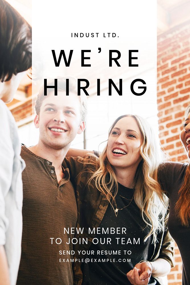 We're hiring editable poster template