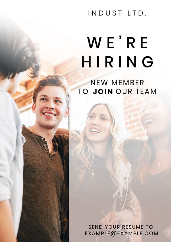 We're hiring editable poster template