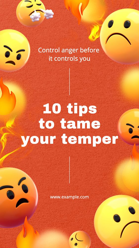 Angry emoticons Instagram story template, editable design