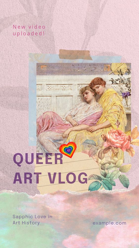 Queer art Instagram story template, editable design