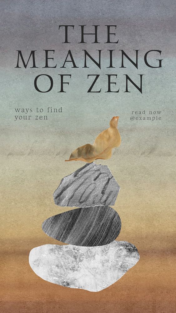 Zen stones Instagram story template, editable design