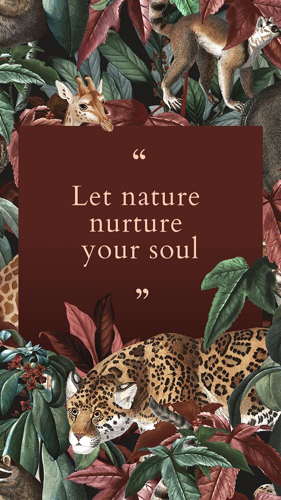 Exotic animals Instagram story template, editable pattern design