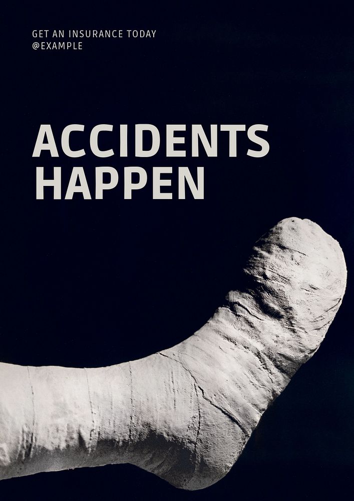 Accidents happen poster template, remastered from vintage design into editable format by rawpixel