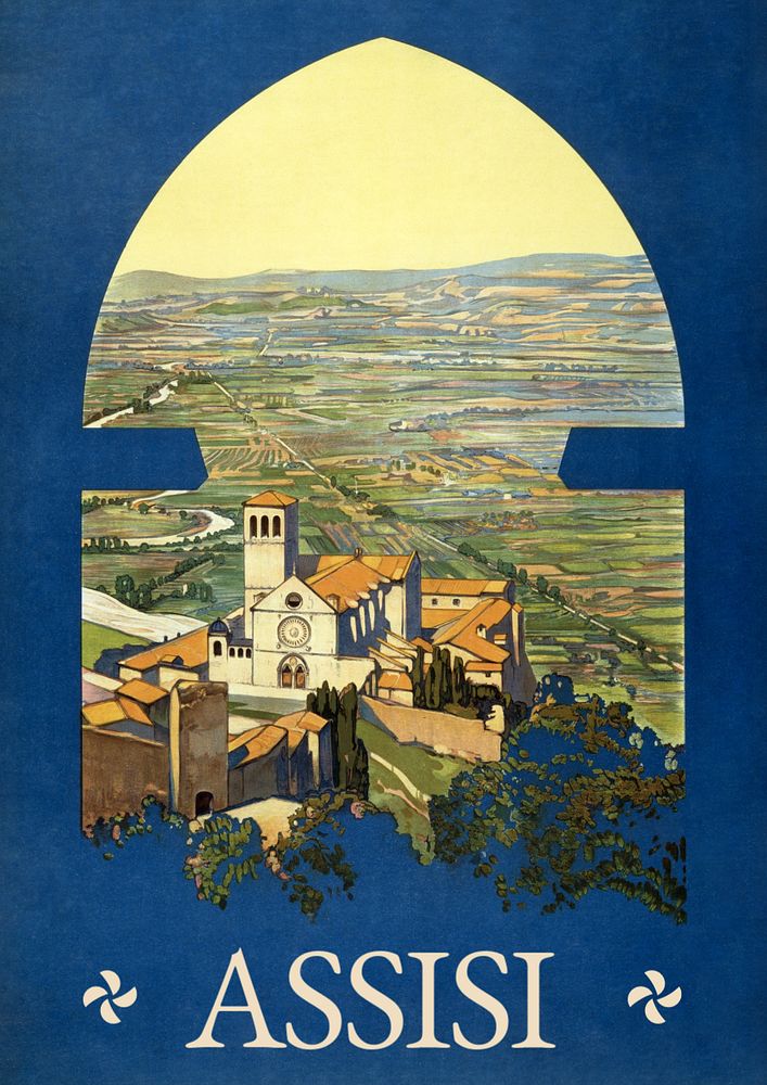 Assisi, Italy poster template, editable vintage design  remastered and made editable by rawpixel