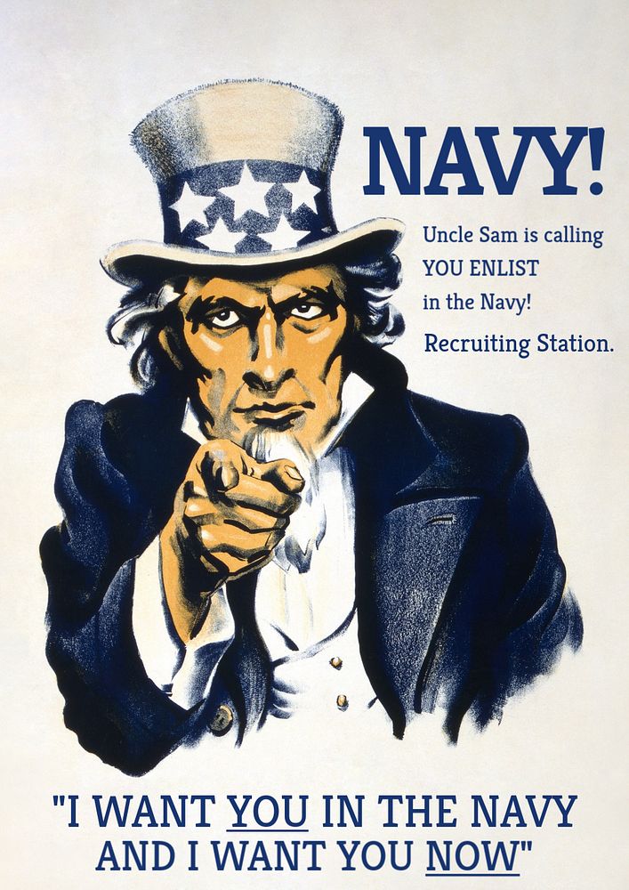 US navy recruiting poster template, editable vintage design  remastered and made editable by rawpixel