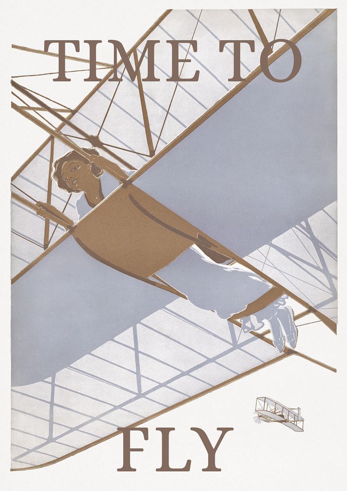 Time to fly poster template, editable vintage design  remastered and made editable by rawpixel