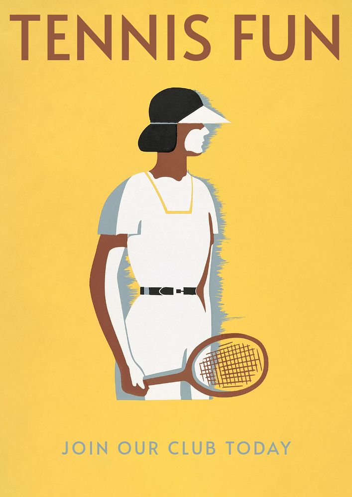 Tennis is fun poster template, editable vintage design  remastered and made editable by rawpixel