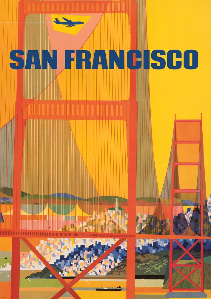 San Francisco poster template, editable vintage design  remastered and made editable by rawpixel