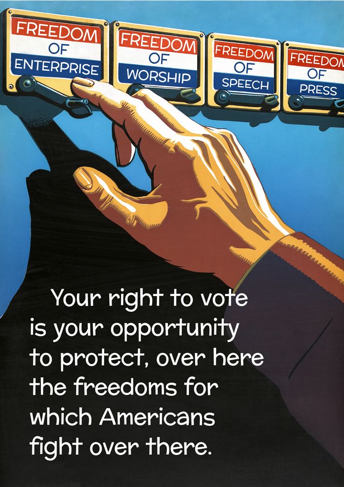 Right to vote poster template, editable vintage design  remastered and made editable by rawpixel