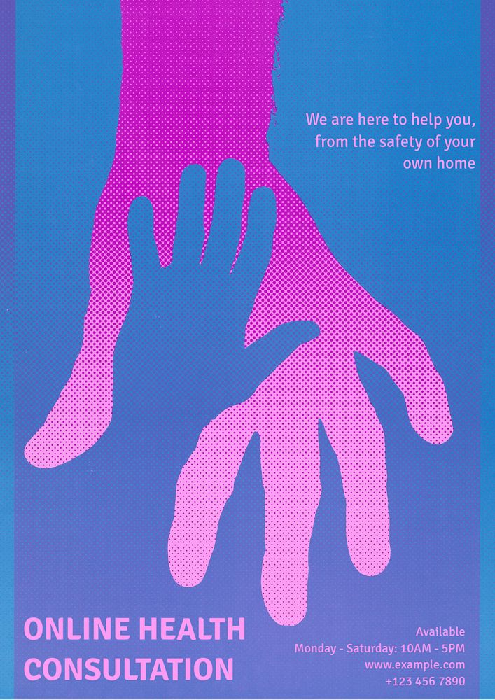Online health consultation poster template, editable vintage design  remastered and made editable by rawpixel