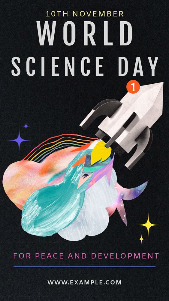 Science day Instagram story template, editable text & design