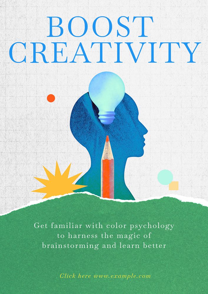 Boost creativity poster template, customizable advertisement