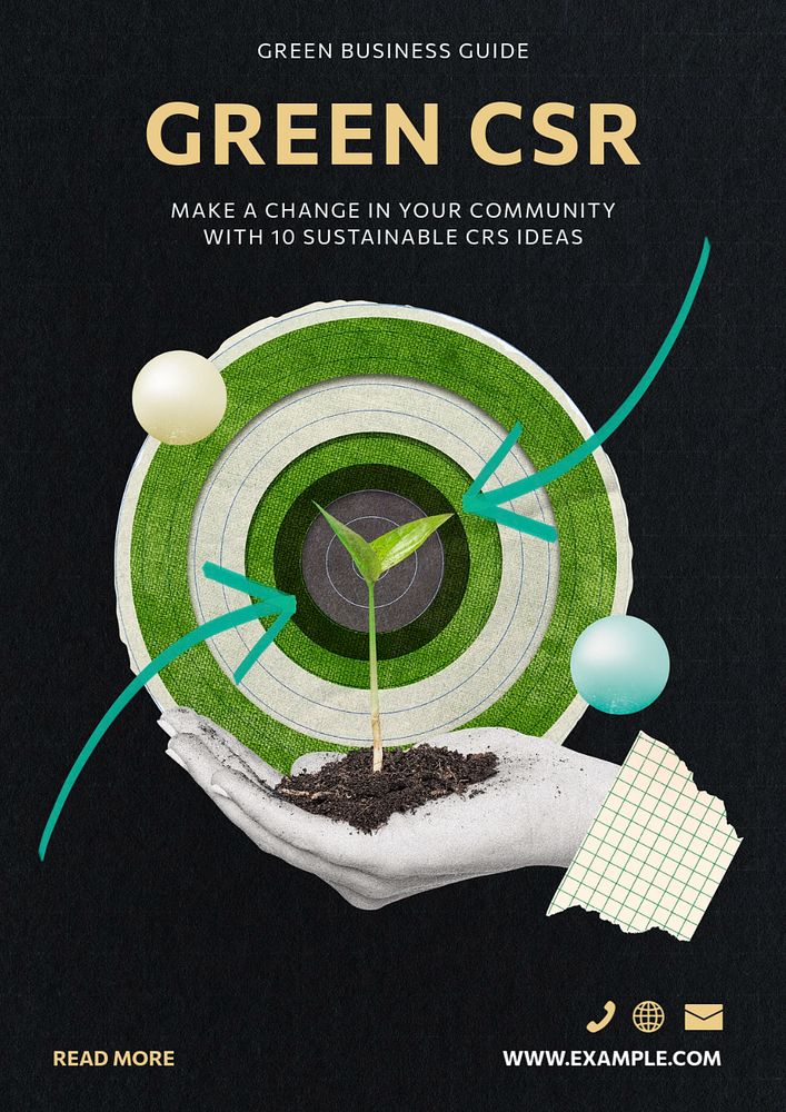 Green CSR poster template, customizable advertisement