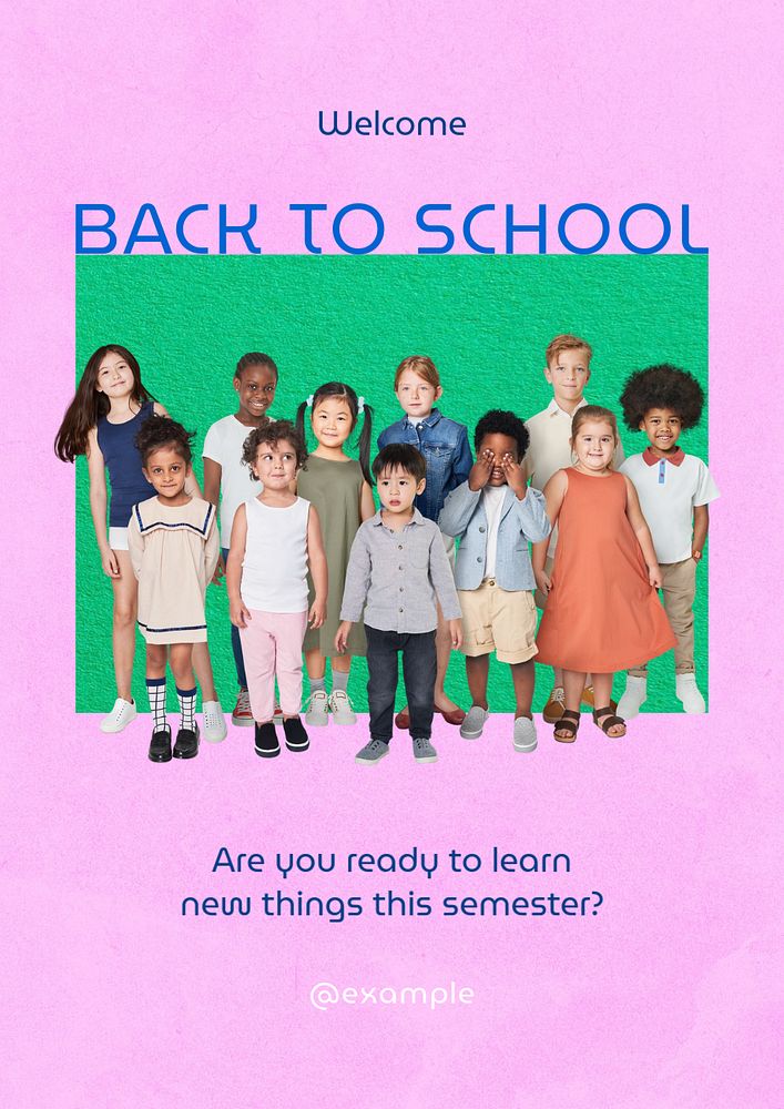 Back to school poster template, customizable advertisement