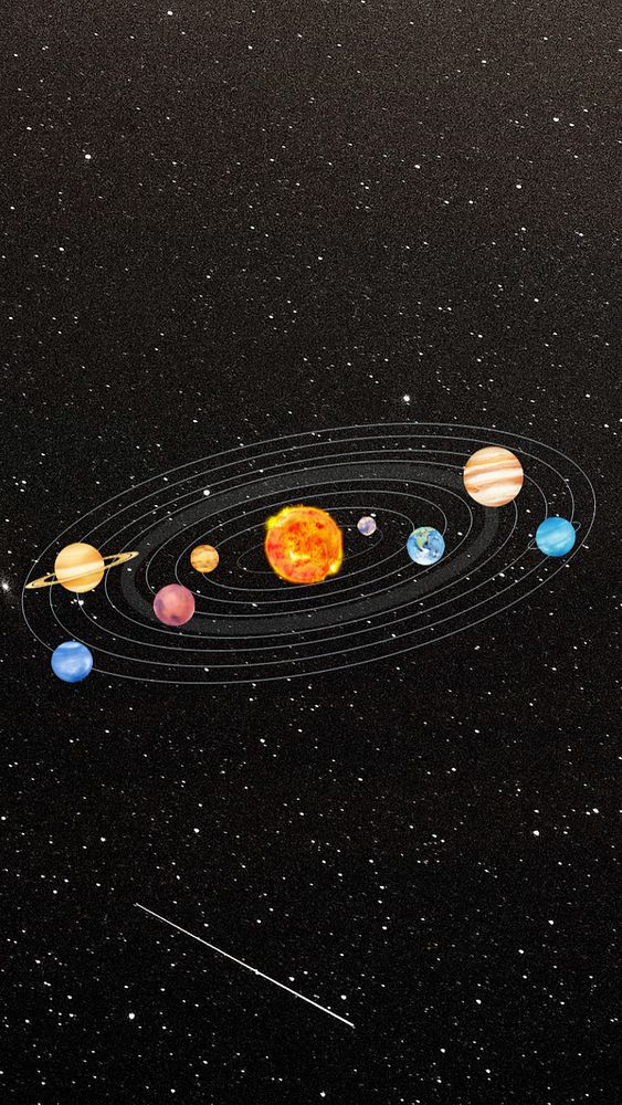 Aesthetic solar system mobile wallpaper, editable galaxy design