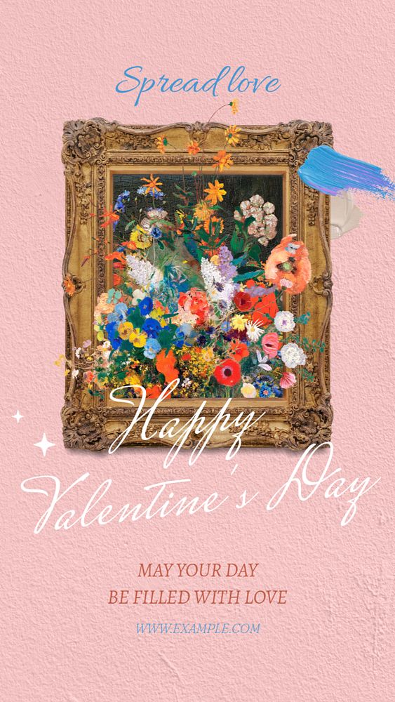 Valentine's Day Instagram story template, editable  design. Famous art, remixed by rawpixel.