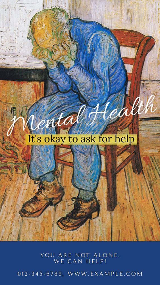 Mental health Instagram story template, editable Van Gogh's famous painting design, remixed by rawpixel