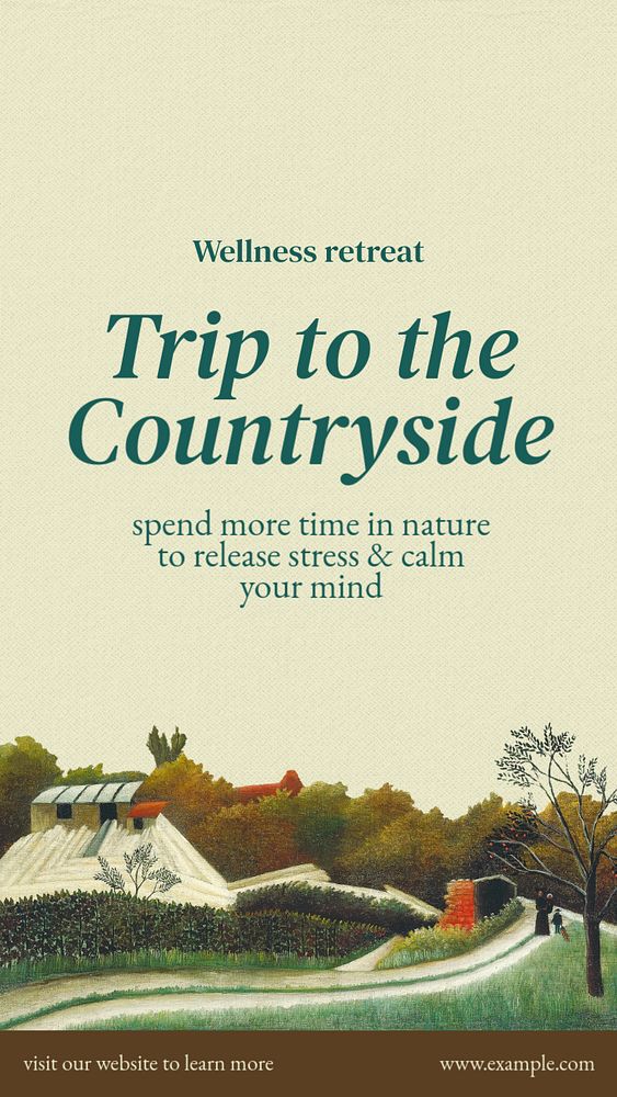 Countryside trip Instagram story template, editable  design. Famous art, remixed by rawpixel.