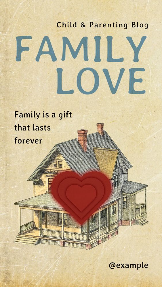 Family love Facebook story template, editable design