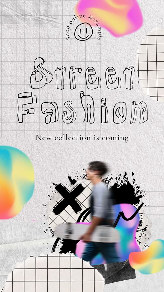 Street fashion Pinterest pin template, editable design