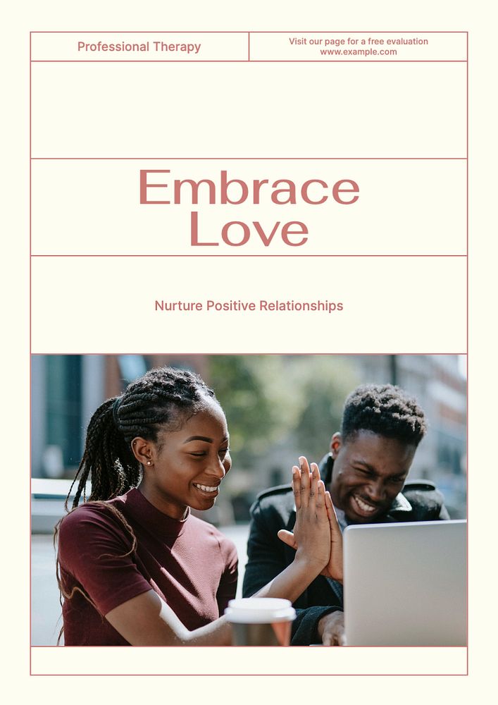 Embrace love poster template, editable text & design