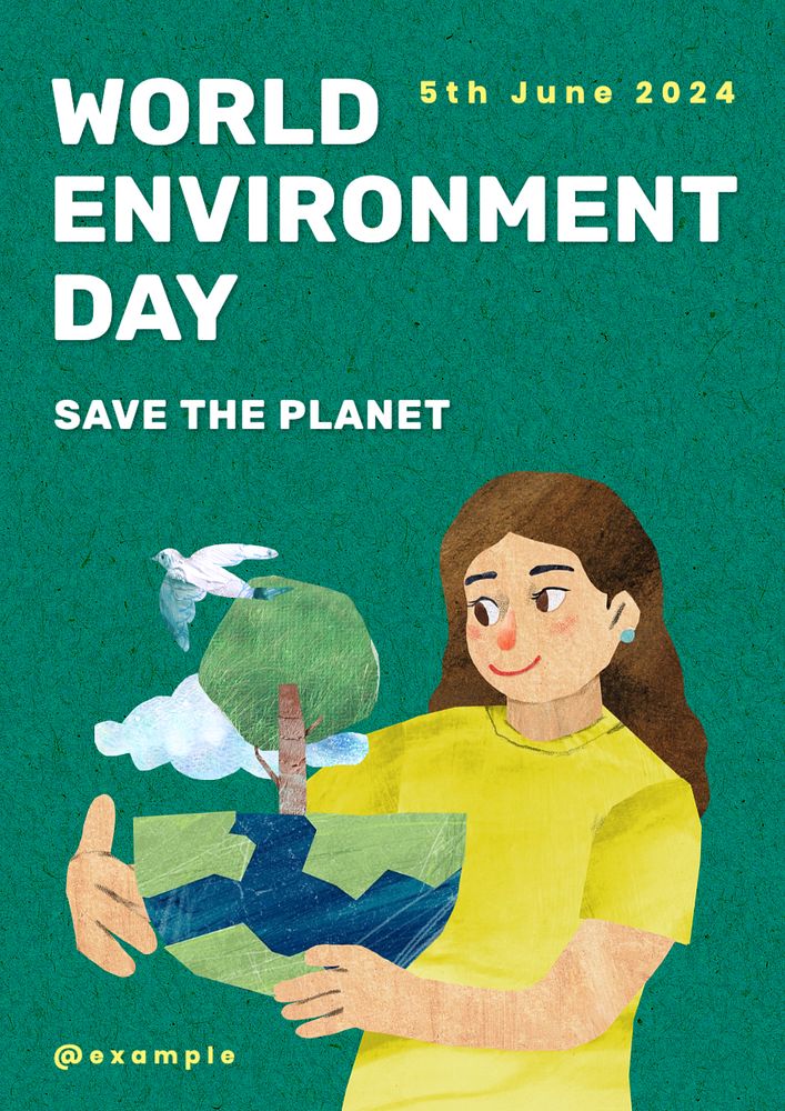 World environment day poster template, editable text and design