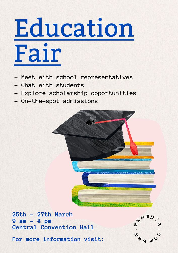 Education fair poster template, editable text and design