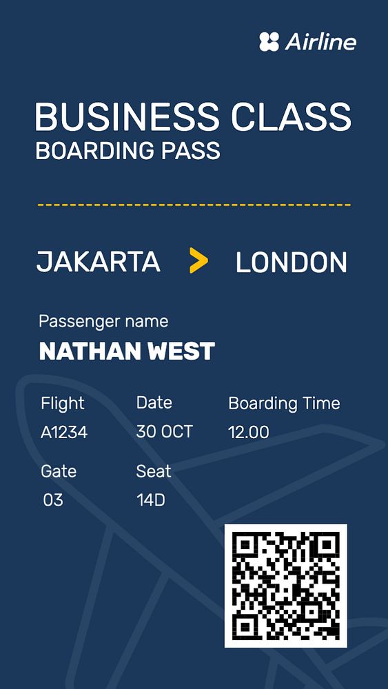 Boarding pass Instagram story template, editable text